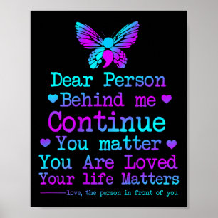 Affiche Chère Personne Derrière Moi Votre Vie S Suicide Pr