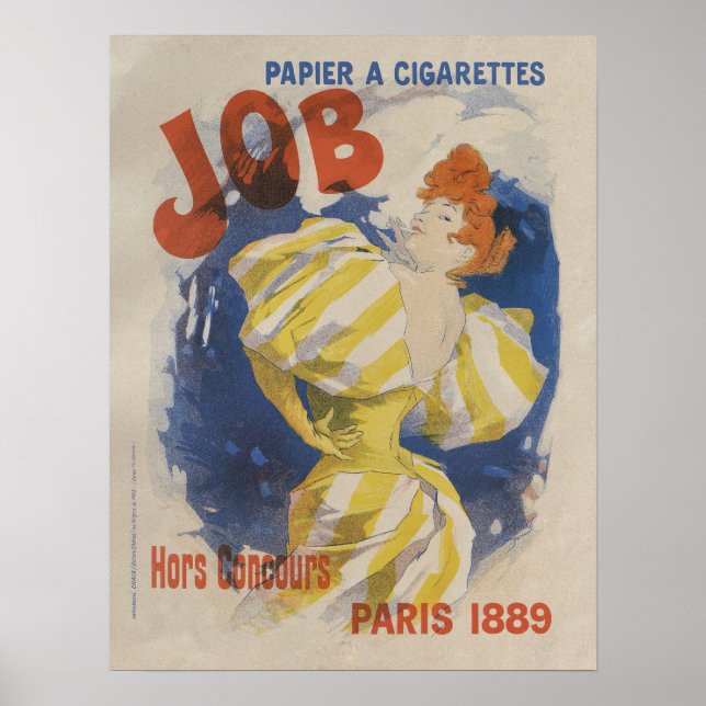 Affiche Cheret Jules, Papier a Cigarettes Job, 1895 (Devant)