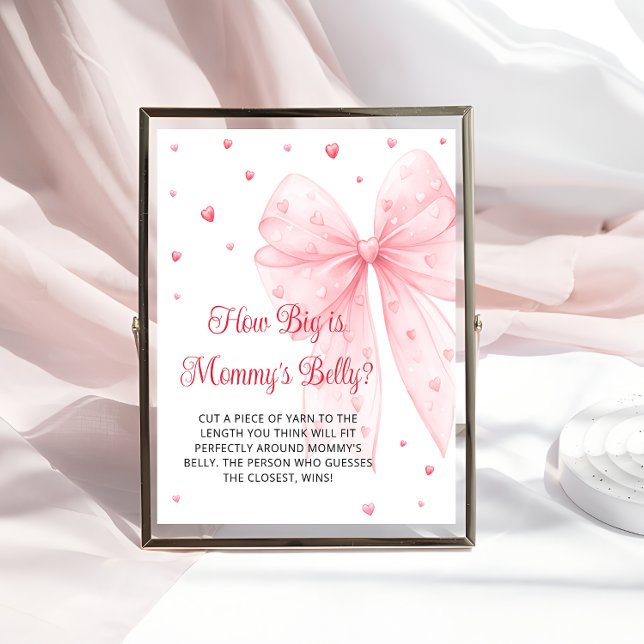 Affiche Chérie Pink Bow Quelle taille a le ventre de maman (Créateur téléchargé)