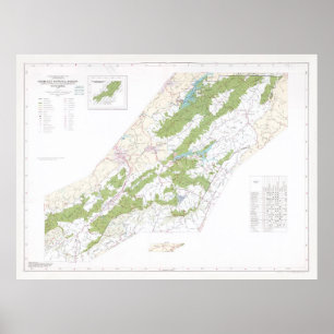 Affiche Cherokee National Forest Map