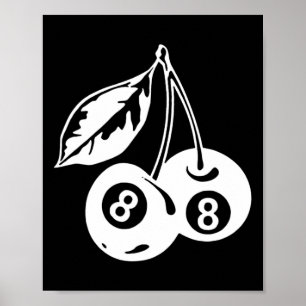 Affiche Cherry Billiards - Jeu de piscine élégant