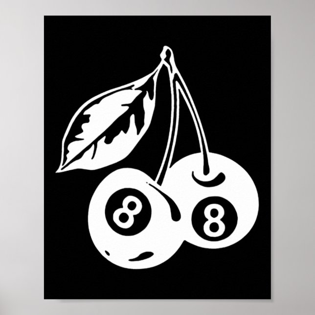 Affiche Cherry Billiards - Jeu de piscine élégant (Devant)