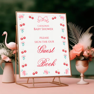 Affiche Cherry Blossom Baby shower Livre d'invité