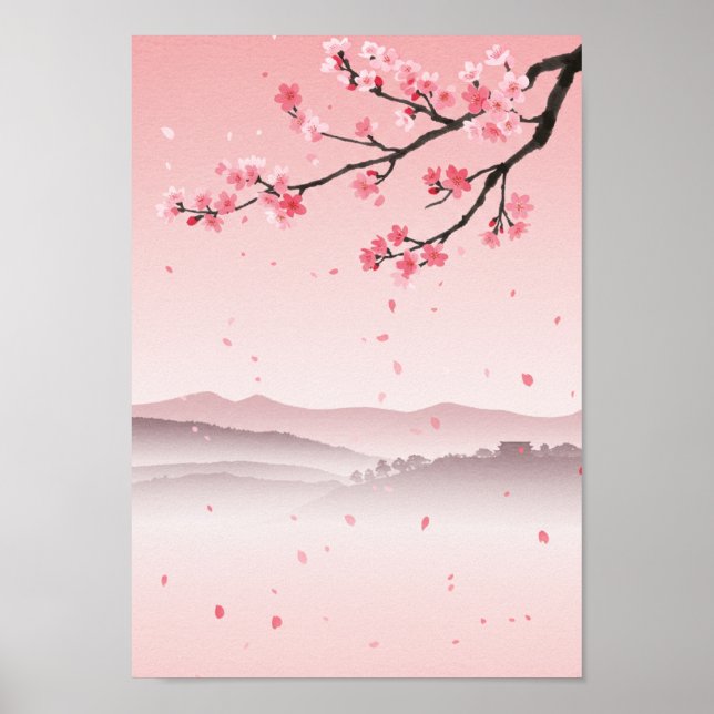 Affiche Cherry Blossom Japanese Print (Devant)