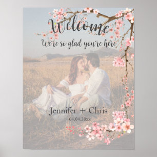 Affiche Cherry Blossom Mariage Bienvenue Photo