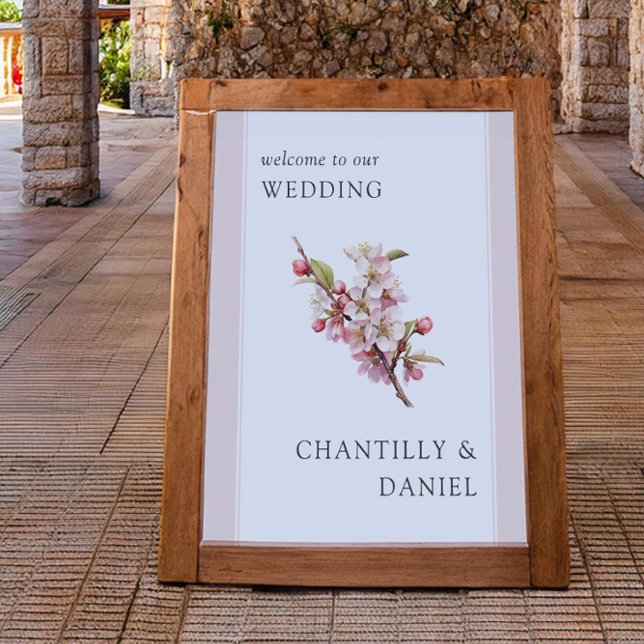 Affiche Cherry Blossom Mariage imprimable Bienvenue (Wedding Welcome Poster (printed/digital) from the Cherry Blossom Wedding Collection by Darling & May)