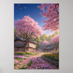 Affiche Cherry Blossom Village
