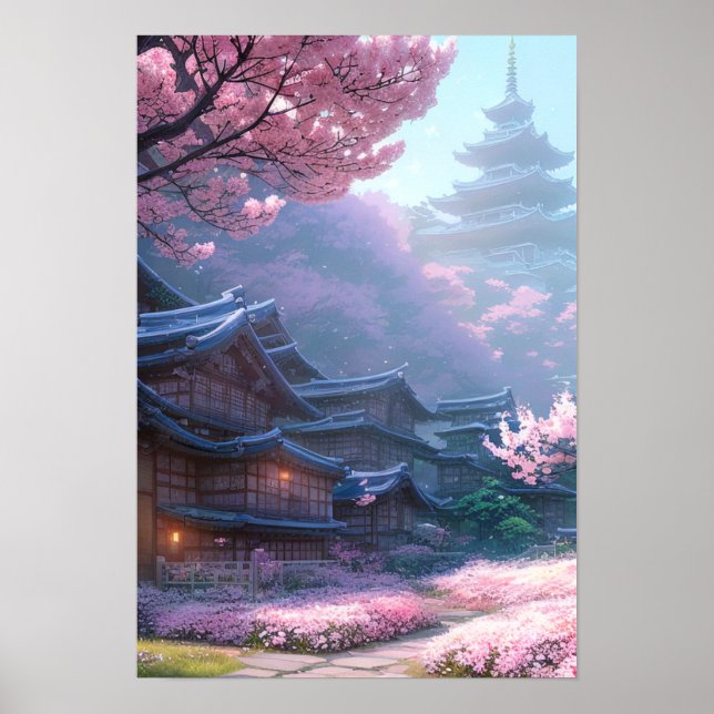 Affiche Cherry Blossom Village (Devant)