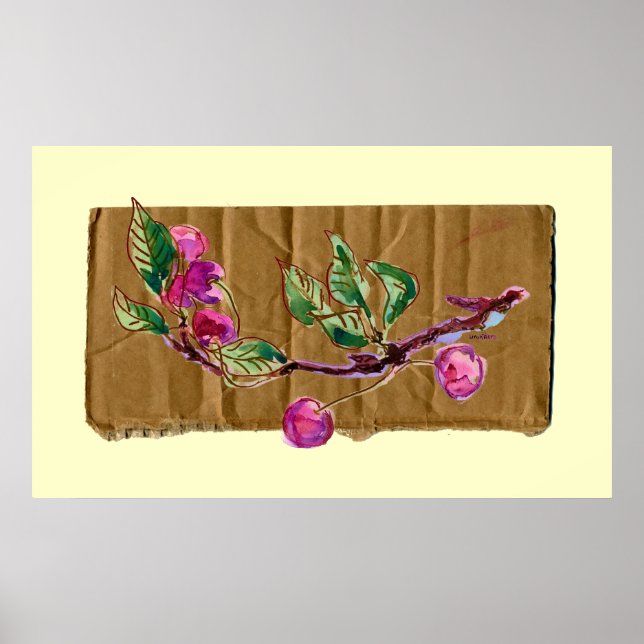 Affiche Cherry Branch on cardboard (Devant)