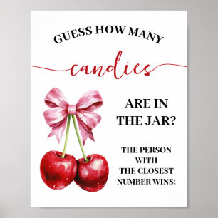 Affiche Cherry Coquette Combien de bonbons Jeu de douche S
