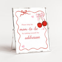 Cherry on Top Pink Bow BabyShower Enveloppe Statio