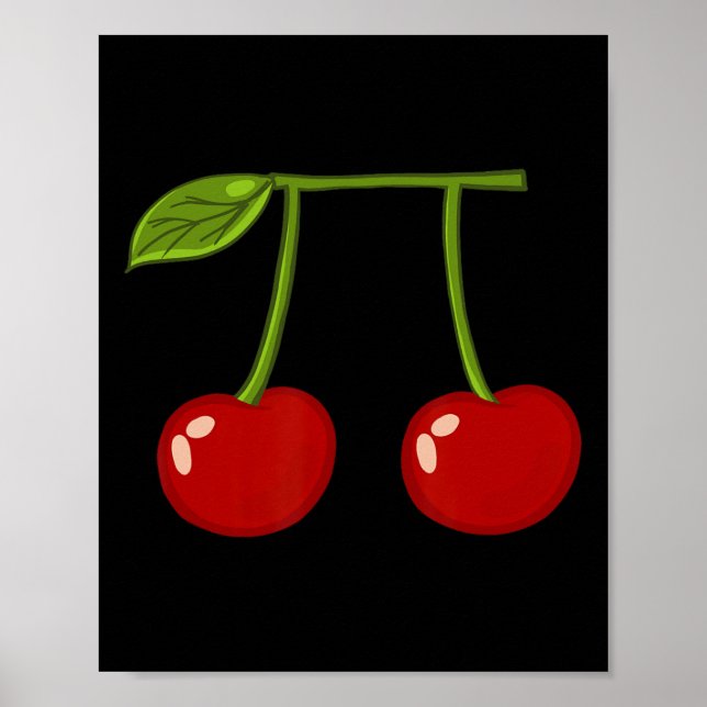 Affiche Cherry Pi Funky Pi Day Cherry Pie Pun Cherry Pi (Devant)