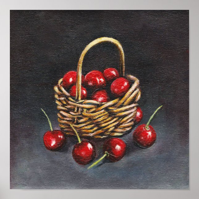 Affiche Cherry rouge acrylique original (Devant)