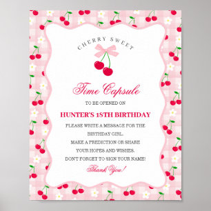 Affiche Cherry Sweet Rose Coquette Bow Gingha Time Capsule