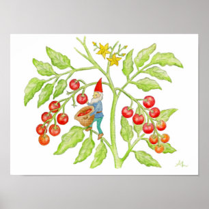 Affiche Cherry Tomato Gnome art print