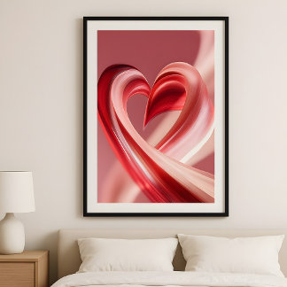 Affiche Cherry Vibes Heart Swirl–Modern Love Abstract Art