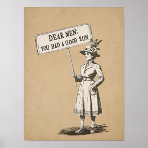 Affiche Chers hommes vous avez fait une bonne course Fémin