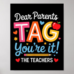 Affiche Chers parents, étiquetez vous et #39 ; re It Love