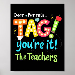 Affiche Chers parents, étiquetez vous et #39 ; re It Love