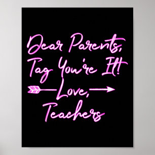 Affiche Chers parents, étiquette Vous êtes C'est drôle Cad