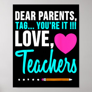 Affiche Chers parents tag amour professeur drôle remise de