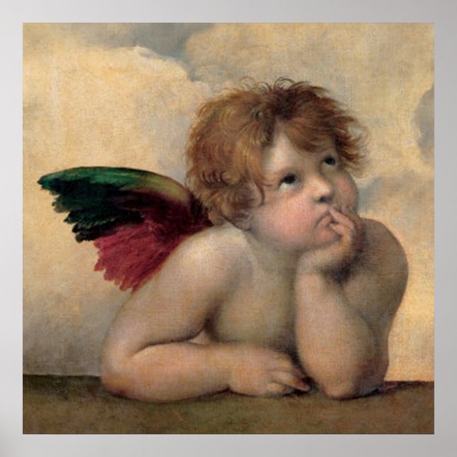 Affiche Cherub de Sistine Madonna par Raphael (Devant)