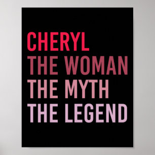 Affiche Cheryl La Femme Mythe Légende Nom Personnalisé Bir