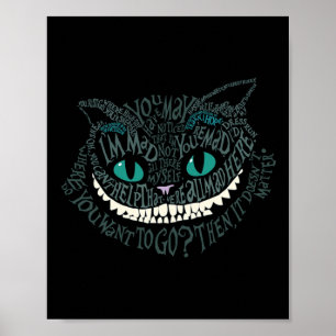 Affiche Cheshire Alice Chat Étaient Tous Mis Ici Wonderlan