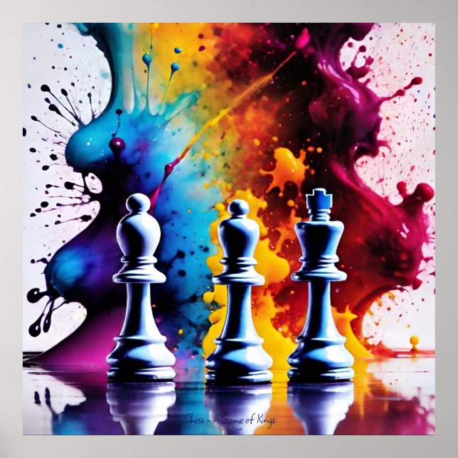 Affiche Chess A Game of Kings AI Imaginaire Art numérique  (Devant)
