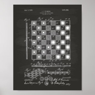 Affiche Chess Board 1923 Patent Art Chalkboard