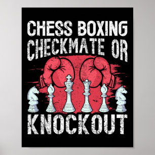 Affiche Chess Boxing Checkmate Ou Knockout Fun