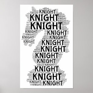 Affiche Chess Knight Word Image
