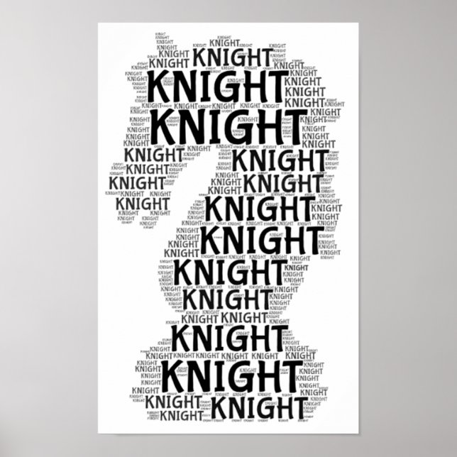 Affiche Chess Knight Word Image (Devant)