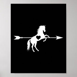 Affiche Cheval Amour Cupide Flèche Cheval Coeur Cheval Eq