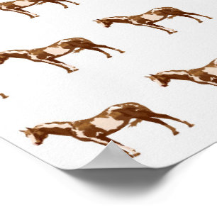Affiche Cheval Appaloosa Aquarelle Équestre Animal
