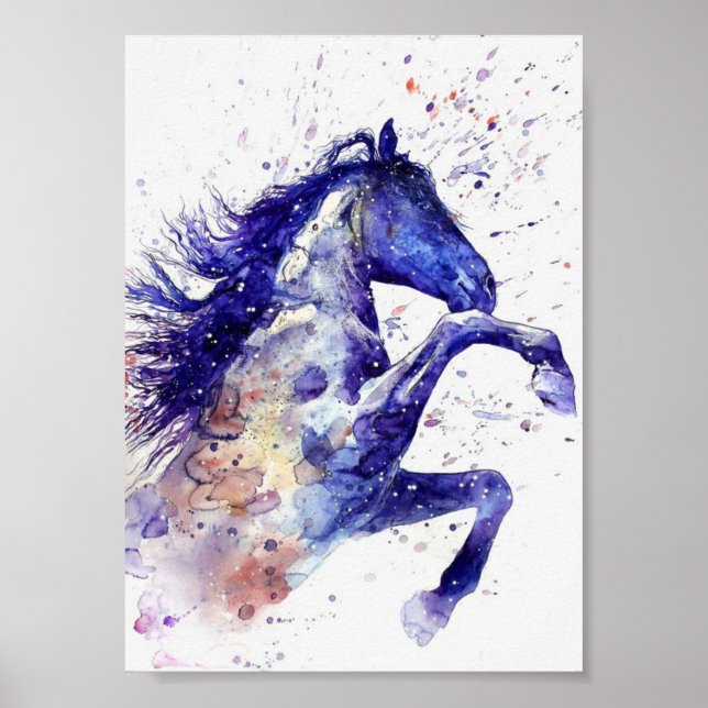 Affiche Cheval aquarelle (Devant)