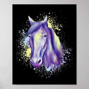 Affiche Cheval Aquarelle Équitation équitation Cheval Amou