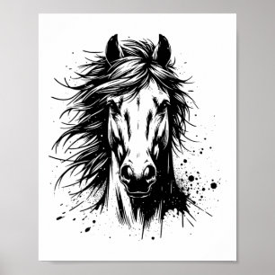 Affiche Cheval Art Pour Hommes Femmes Cheval Portrait Eque