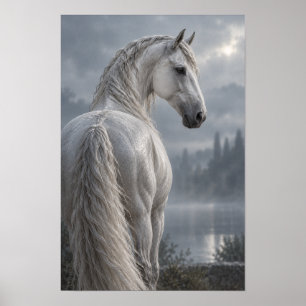 Affiche Cheval blanc argenté par Misty Lake Equestrian Wal