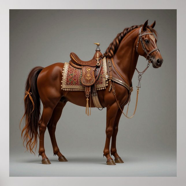 Affiche Cheval Brun Élégant (Devant)