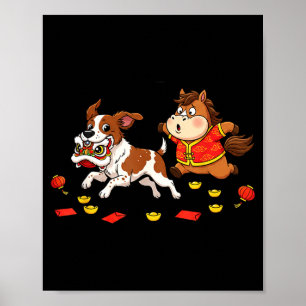 Affiche Cheval Chinois Bretagne Drôle Enfants Hommes Femme