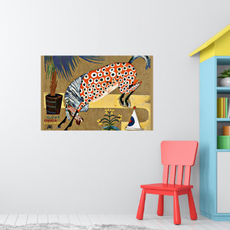 Affiche Cheval clown, peinture d'art,
