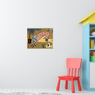 Affiche Cheval clown, peinture d'art,