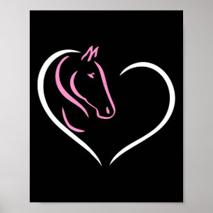 Affiche Cheval Coeur Cute Horseback équitation équine éque