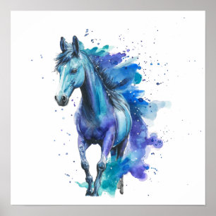 Affiche Cheval Coloré Art à l'Aquarelle – Art de l'Animal