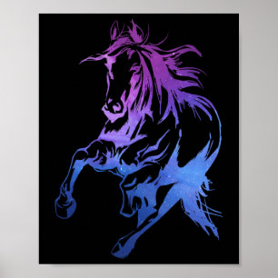 Affiche Cheval Coloré Équitation Horse Silhouette G