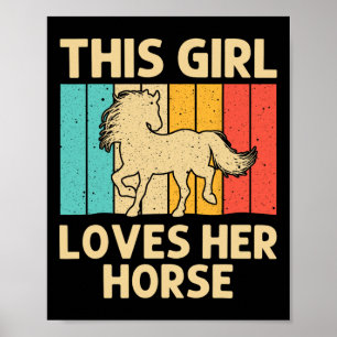 Affiche Cheval cool Pour Filles Enfant Horseback équitatio