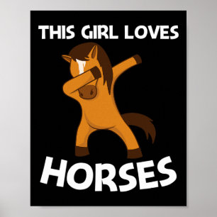 Affiche Cheval cool Pour Filles Enfants Dabbing Pony Saddl