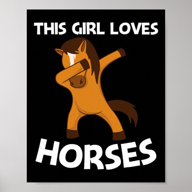 Affiche Cheval cool Pour Filles Enfants Dabbing Pony Saddl (Devant)