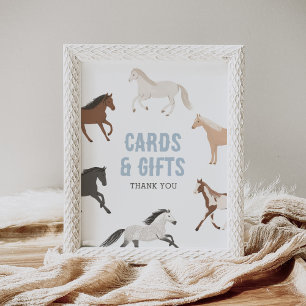 Affiche Cheval Cowboy Equestrio cartes et cadeaux d'annive